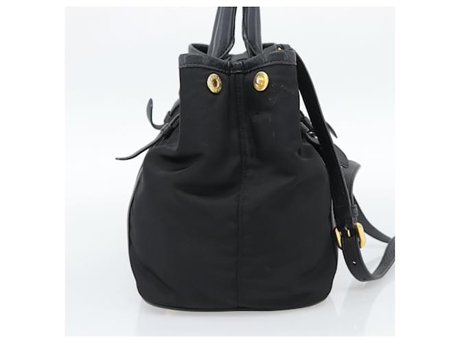 Borsa PRADA Nylon 2way Nera Oro Auth 187512V Nero D'oro - vista 3