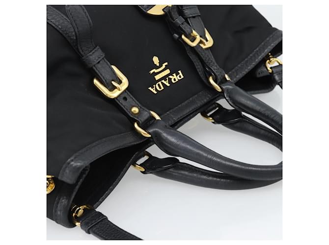 Borsa PRADA Nylon 2way Nera Oro Auth 187512V Nero D'oro - vista 6