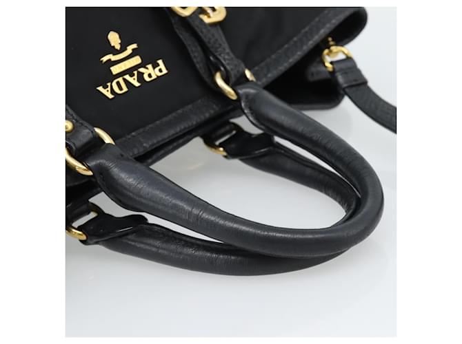 Borsa PRADA Nylon 2way Nera Oro Auth 187512V Nero D'oro - vista 7