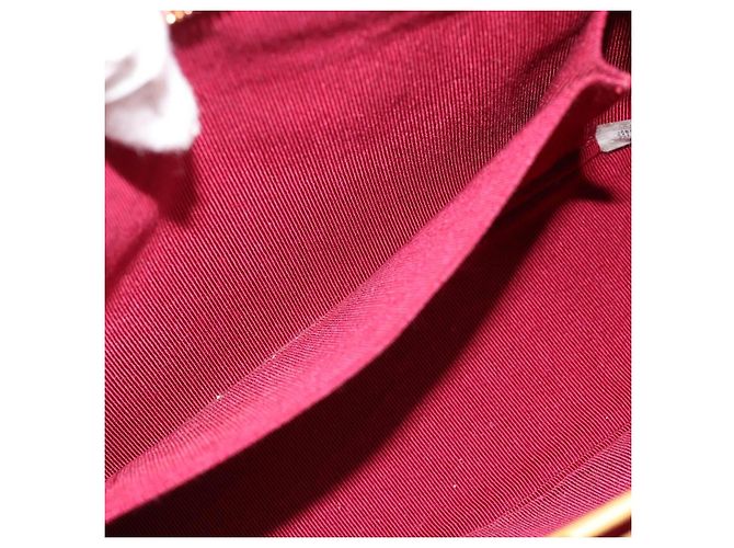 CHANEL Matelasse Chain Shoulder Bag Cotton Jersey Wine Red Gold CC Auth 185539 D'oro Bordò - vista 24