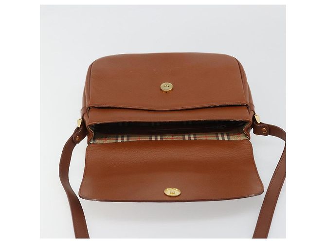 Borsa a Spalla Burberry in Pelle Marrone Oro Auth 187376 D'oro - vista 10