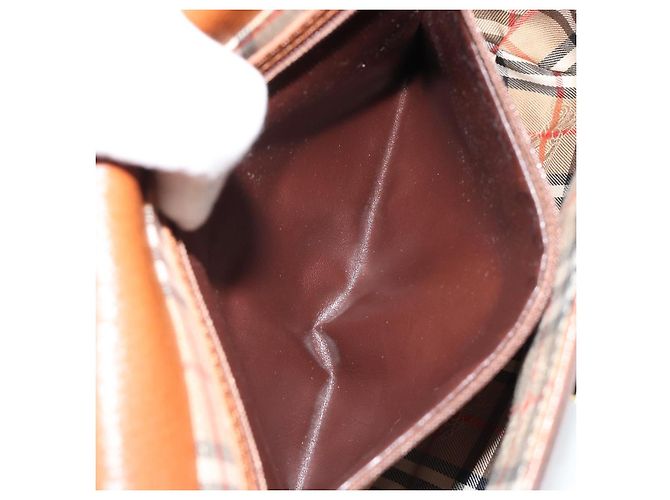 Borsa a Spalla Burberry in Pelle Marrone Oro Auth 187376 D'oro - vista 12