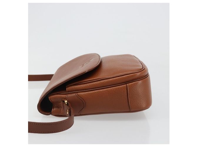 Borsa a Spalla Burberry in Pelle Marrone Oro Auth 187376 D'oro - vista 4