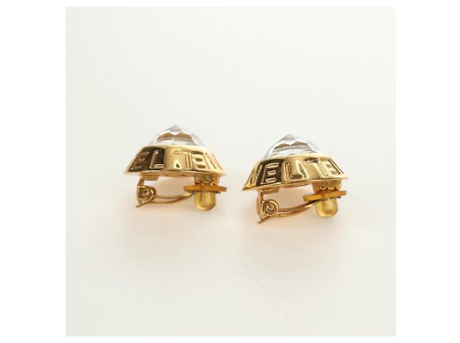 Orecchini CHANEL metallo Gold Tone CC Auth 180936M - vista 14