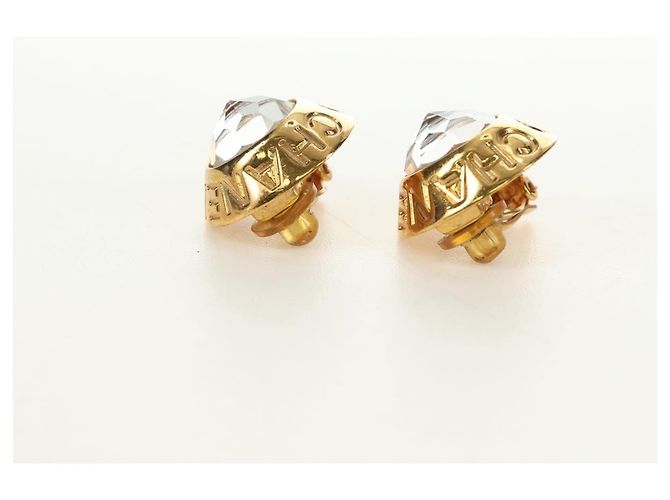 Orecchini CHANEL metallo Gold Tone CC Auth 180936M - vista 16