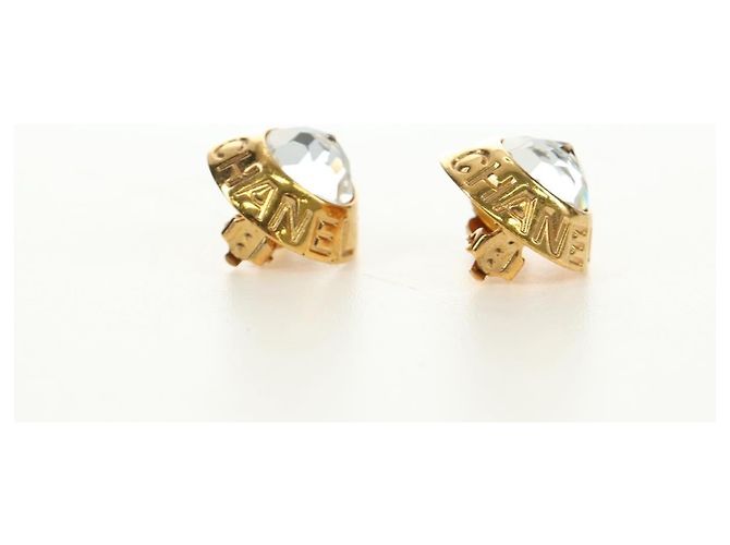 Orecchini CHANEL metallo Gold Tone CC Auth 180936M - vista 17