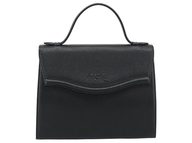 SAINT LAURENT Borsa in pelle nera oro Auth 186323A Nero D'oro - vista 13