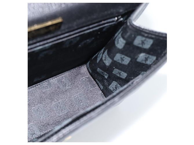 SAINT LAURENT Borsa in pelle nera oro Auth 186323A Nero D'oro - vista 17