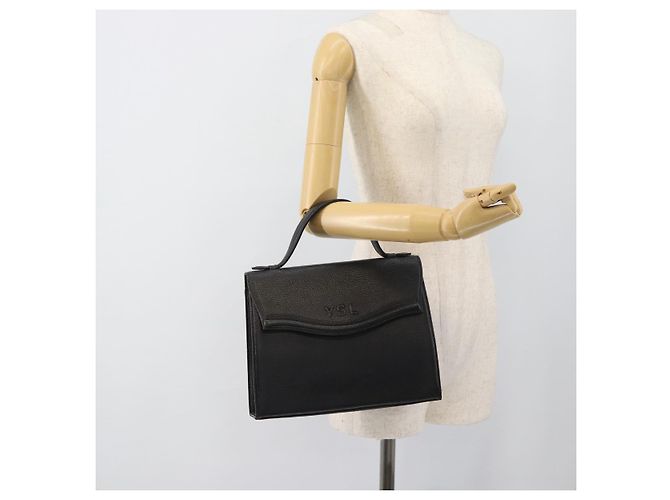 SAINT LAURENT Borsa in pelle nera oro Auth 186323A Nero D'oro - vista 22