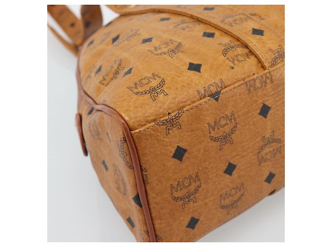 Bolsa Tote MCM Vicetos Logogram PVC Leather Brown Gold Auth SW2381A Marrom Dourado - vista 14