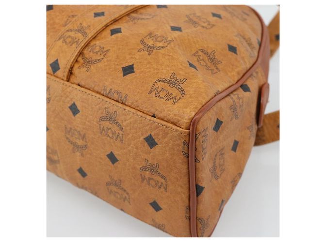 Bolsa Tote MCM Vicetos Logogram PVC Leather Brown Gold Auth SW2381A Marrom Dourado - vista 15