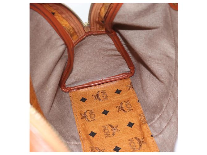 Bolsa Tote MCM Vicetos Logogram PVC Leather Brown Gold Auth SW2381A Marrom Dourado - vista 19