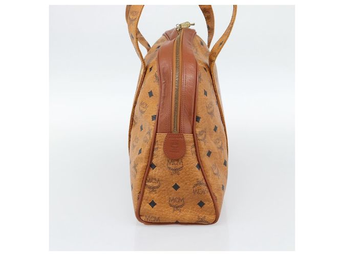 Bolsa Tote MCM Vicetos Logogram PVC Leather Brown Gold Auth SW2381A Marrom Dourado - vista 4