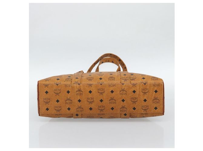 Bolsa Tote MCM Vicetos Logogram PVC Leather Brown Gold Auth SW2381A Marrom Dourado - vista 5