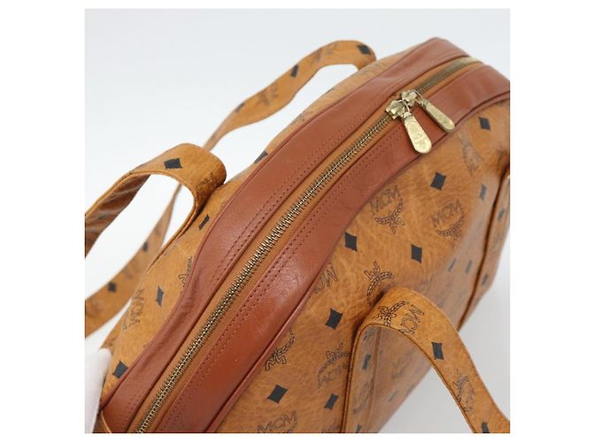 Bolsa Tote MCM Vicetos Logogram PVC Leather Brown Gold Auth SW2381A Marrom Dourado - vista 6