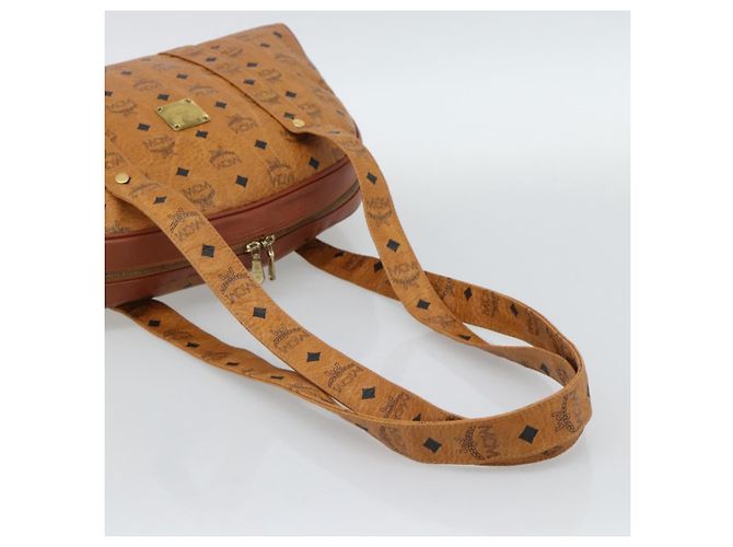 Bolsa Tote MCM Vicetos Logogram PVC Leather Brown Gold Auth SW2381A Marrom Dourado - vista 7