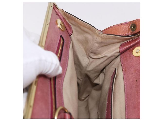 Chloé Borsa a Spalla Chloe in Pelle Rosa Oro Autentica 187369 D'oro - vista 19