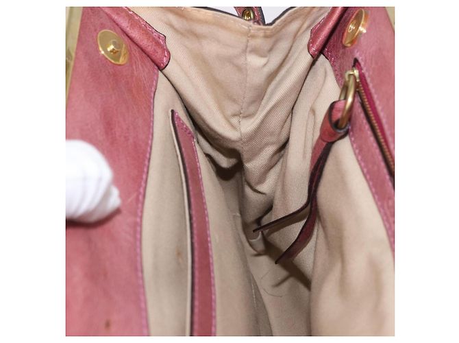 Chloé Borsa a Spalla Chloe in Pelle Rosa Oro Autentica 187369 D'oro - vista 20