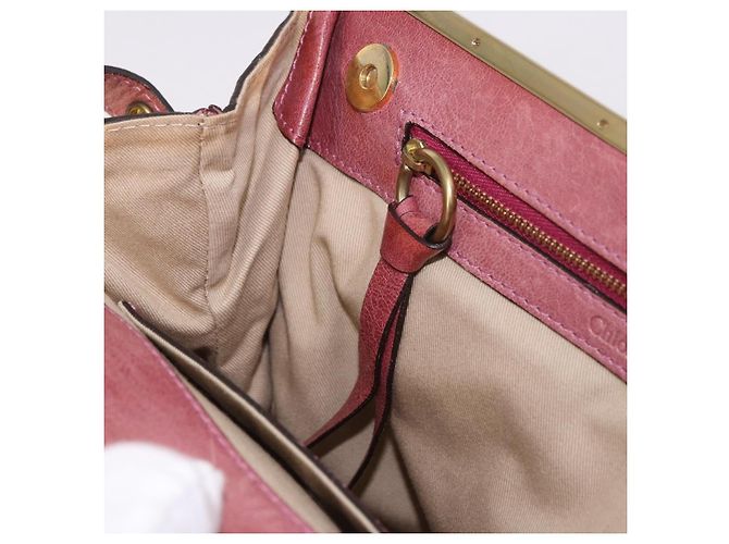 Chloé Borsa a Spalla Chloe in Pelle Rosa Oro Autentica 187369 D'oro - vista 21