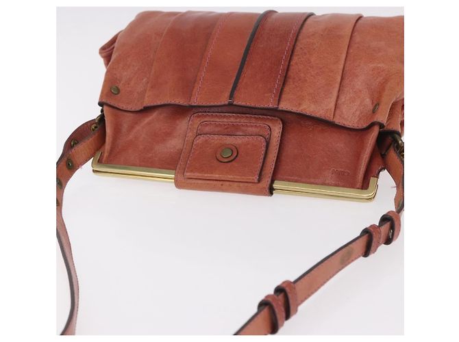 Chloé Borsa a Spalla Chloe in Pelle Rosa Oro Autentica 187369 D'oro - vista 6