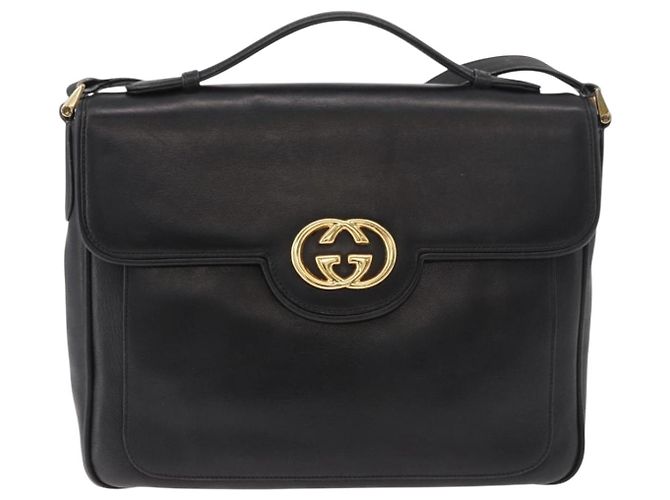 Borsa a Spalla GUCCI in Pelle 2way Nero Oro Auth 187188 D'oro - vista 13