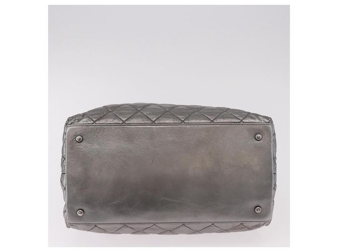 CHANEL Matelasse Chain Me Shoulder Bag Leather Silver CC Auth 187120SAV Argento - vista 5