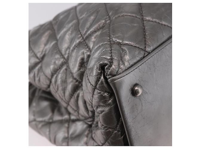 CHANEL Matelasse Chain Me Shoulder Bag Leather Silver CC Auth 187120SAV Argento - vista 9