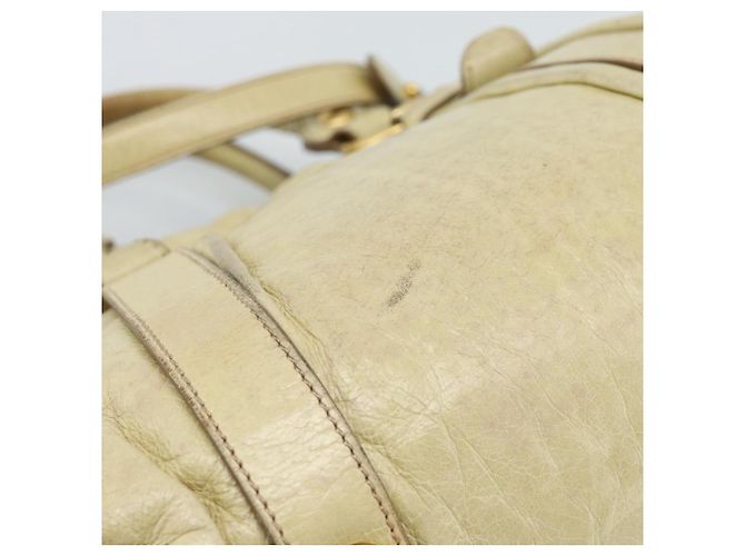 Borsa Miu Miu Matelasse in pelle 2way Beige Gold Auth 187578V D'oro - vista 10