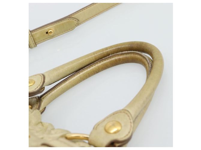 Borsa Miu Miu Matelasse in pelle 2way Beige Gold Auth 187578V D'oro - vista 15