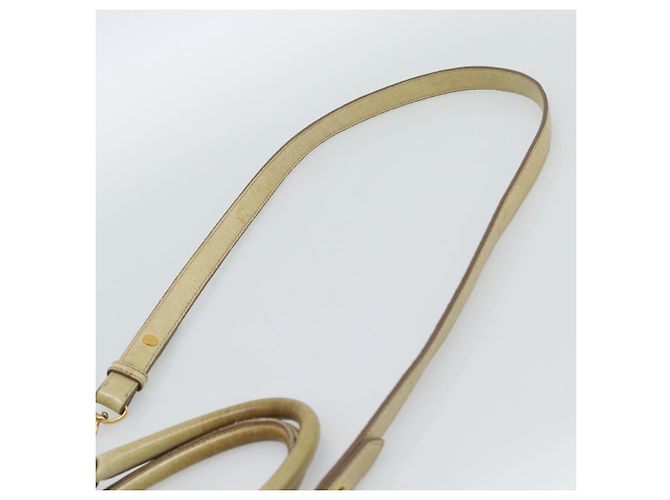 Borsa Miu Miu Matelasse in pelle 2way Beige Gold Auth 187578V D'oro - vista 16