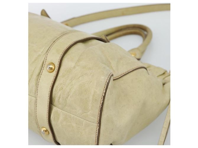 Borsa Miu Miu Matelasse in pelle 2way Beige Gold Auth 187578V D'oro - vista 17