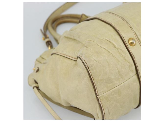 Borsa Miu Miu Matelasse in pelle 2way Beige Gold Auth 187578V D'oro - vista 18