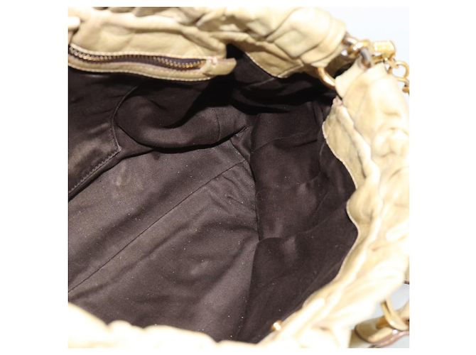 Borsa Miu Miu Matelasse in pelle 2way Beige Gold Auth 187578V D'oro - vista 22