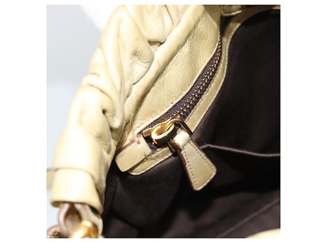 Borsa Miu Miu Matelasse in pelle 2way Beige Gold Auth 187578V D'oro - vista 25