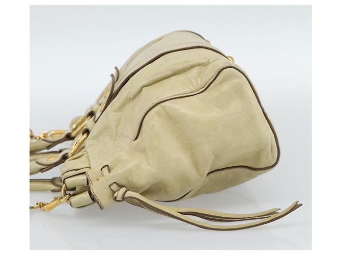 Borsa Miu Miu Matelasse in pelle 2way Beige Gold Auth 187578V D'oro - vista 3
