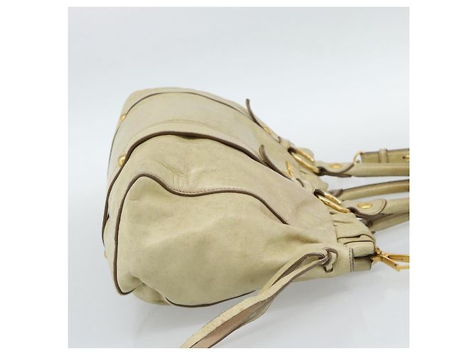 Borsa Miu Miu Matelasse in pelle 2way Beige Gold Auth 187578V D'oro - vista 4