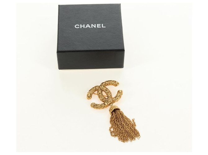 Spilla CHANEL CC Fringe Lava in metallo Gold CC Auth am11879SM D'oro - vista 12