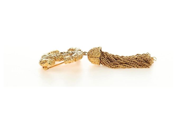 Spilla CHANEL CC Fringe Lava in metallo Gold CC Auth am11879SM D'oro - vista 13