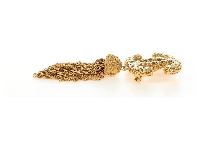 Spilla CHANEL CC Fringe Lava in metallo Gold CC Auth am11879SM D'oro - vista 14