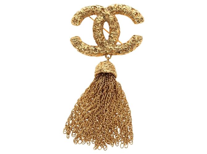 Spilla CHANEL CC Fringe Lava in metallo Gold CC Auth am11879SM D'oro - vista 2