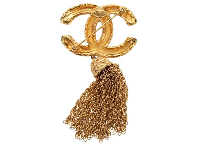 Spilla CHANEL CC Fringe Lava in metallo Gold CC Auth am11879SM D'oro - vista 6