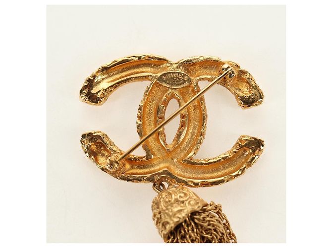 Spilla CHANEL CC Fringe Lava in metallo Gold CC Auth am11879SM D'oro - vista 9