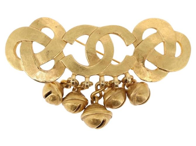 Spilla CHANEL metallo Gold CC Auth 185844M D'oro - vista 13