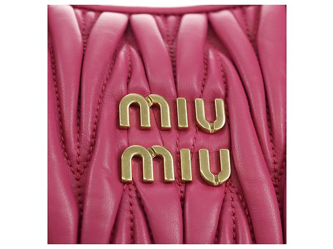 Borsa Miu Miu Matelasse Wonder in pelle 2way Rosa Oro Auth 185334SM D'oro - vista 21