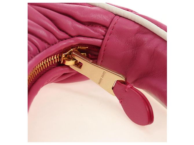 Borsa Miu Miu Matelasse Wonder in pelle 2way Rosa Oro Auth 185334SM D'oro - vista 22