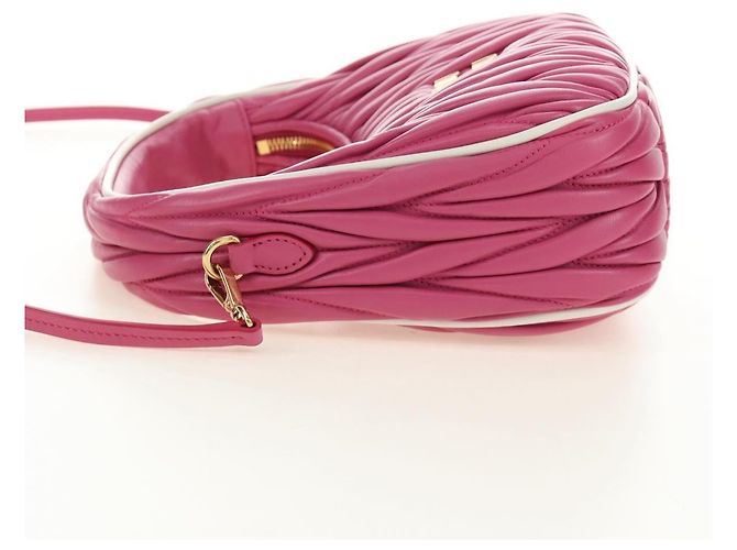 Borsa Miu Miu Matelasse Wonder in pelle 2way Rosa Oro Auth 185334SM D'oro - vista 3