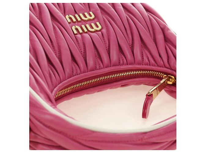Borsa Miu Miu Matelasse Wonder in pelle 2way Rosa Oro Auth 185334SM D'oro - vista 6