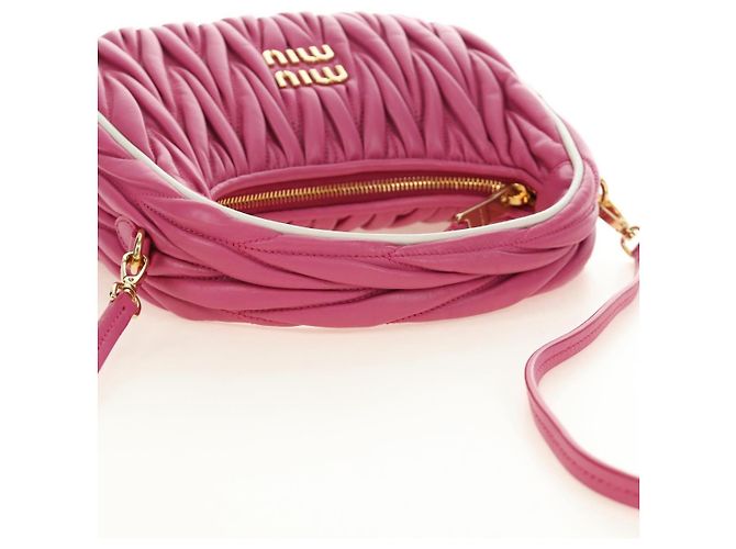 Borsa Miu Miu Matelasse Wonder in pelle 2way Rosa Oro Auth 185334SM D'oro - vista 7