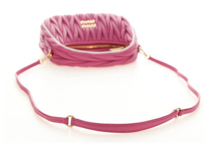 Borsa Miu Miu Matelasse Wonder in pelle 2way Rosa Oro Auth 185334SM D'oro - vista 8