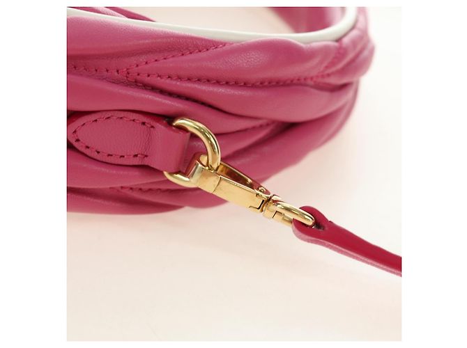 Borsa Miu Miu Matelasse Wonder in pelle 2way Rosa Oro Auth 185334SM D'oro - vista 9